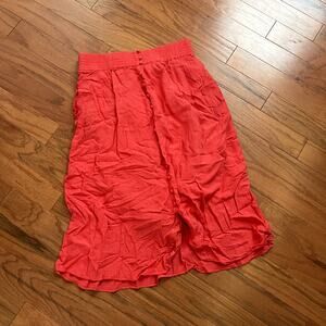 Madewell Bright Red Boho High Waisted Midi Maxi Skirt Size Medium